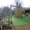 Horsley School climbing wall and slide view
