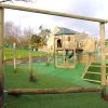 Horsley School log roll and climbing wall view