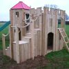 Clatterbridge, climbing route and timber towers on the Downes Combo play structure