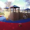 Mont A L'Abbe linked timber towers and enclosed bespoke play area