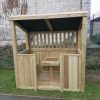 Built-in chess and checkers table in a playground shelter