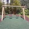 Pembridge Square Garden double swing frame on safety surfacing