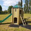 Walford Village Hall play tower with open slide ladder and turret