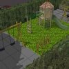 3D proposal overview of Princes Square Garden tower swings and surfacing layout