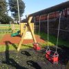 Old Downs double swing frames with rubber grass mats