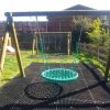 Old Downs group nest swing with rubber grass mats and double swing frame