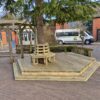 Hex bench angled view