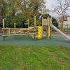 Down Road activity trail with tower slide and bonded rubber mulch surfacing