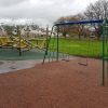 Down Road complete playground with clamberstack tower swing frame activity trail and rubber mulch surfacing