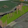 3D proposal view showing Kings Stanley scramble pyramid and natural play features