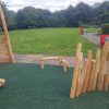 Kings Stanley natural balance play area with scramble pyramid and mini stockade