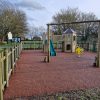 Brockley Play Area complete fenced play area with tower slide, rope play and rubber mulch surfacing