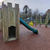 Brockley Play Area slide, timber tower and rubber mulch surfacing