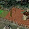 Brockley Play Area 3D plan overview showing tower, slide, swings and surfacing