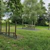 Timber activity trail balance route at Eastnor Woodshed