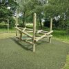 Log climbing frame on Eastnor Woodshed activity trail
