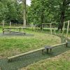 Eastnor Woodshed activity trail with balance and climbing features