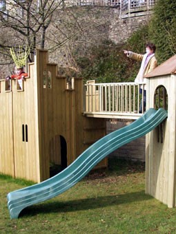 Garden play accessories bridge and slide view