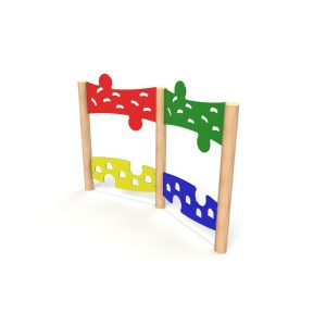 Timber jigsaw traverse wall activity trail equipment