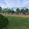 Green play frame and activity equipment at Minchinhampton School