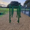 Green play frame route with climbing and traversing equipment at Minchinhampton School