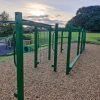 Climbing and traversing frame with loose-fill play surfacing at Minchinhampton School