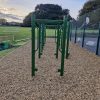 Playground play frame route with posts and climbing elements