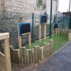Shrubberies role-play panels and log stockade