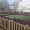 St Marys Quiet Area surfacing and timber fencing around a quiet play space
