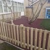 St Marys Quiet Area timber picket fencing and enclosed quiet play space