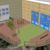 St Marys Quiet Area 3D plan overview showing fenced quiet play layout