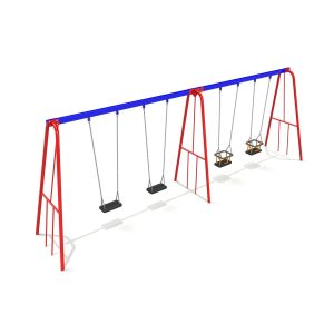Steel 2 Flat & 2 Cradle Seats – 2.4m