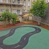 Stroud Valley EY roadway play markings with sandpit and rubber mulch surfacing
