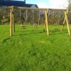 Installed timber swing frame with flat seats