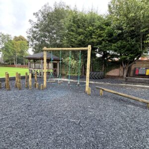 Avondale school activity trail layout with adventure play structure