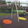 Box Lane swings with coloured safety surfacing