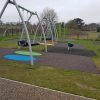 Box Lane swings paths and playhouse view