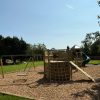 Garden multi combo with swing frame rope tunnel and slide