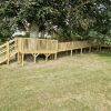 Wide view of timber tree play platforms and bridge run at King Edward's School Bath