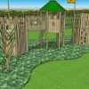 3D proposal view showing climbing access and linked timber towers