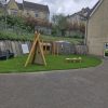 Stroud Valley triangle climbing frame in grass play area