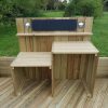 Bespoke timber mud kitchen with sink and worktop