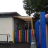 End view of the timber school canopy at Wycliffe