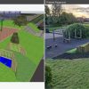 Minchinhampton School 3D playground proposal and finished playground